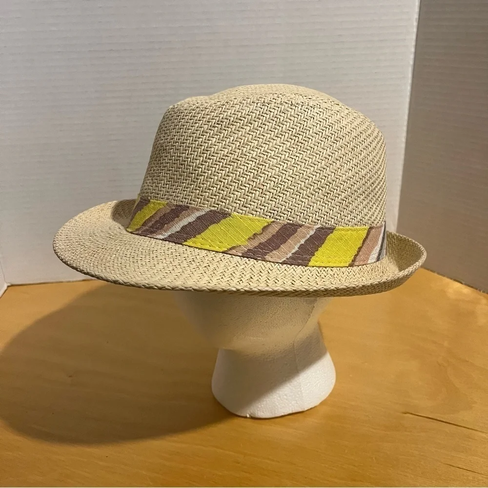 Original Panama Jack Fedora Paper Hat Straw Look Natural Woven Women’s One Size